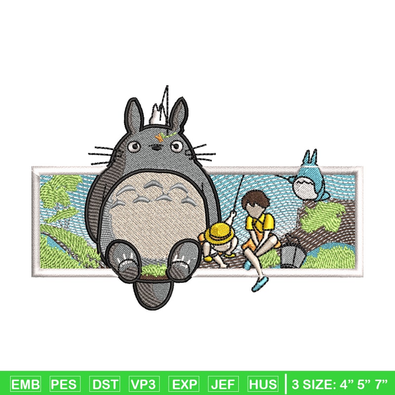 Totoro embroidery design, Studio Ghibli embroidery, Nike design, Embroidery shirt, Embroidery file, Digital download.jpg