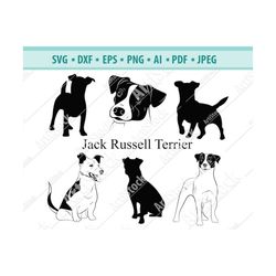 jack russell terrier svg, smiling puppy svg, dog breed svg, purebred pet hound animal logo, eps, svg, png clipart vector