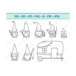 gnome svg, cute garden gnome svg, amping gnome svg, nordic gnome svg, gnome clipart, holiday gnome svg, summer gnomes sv
