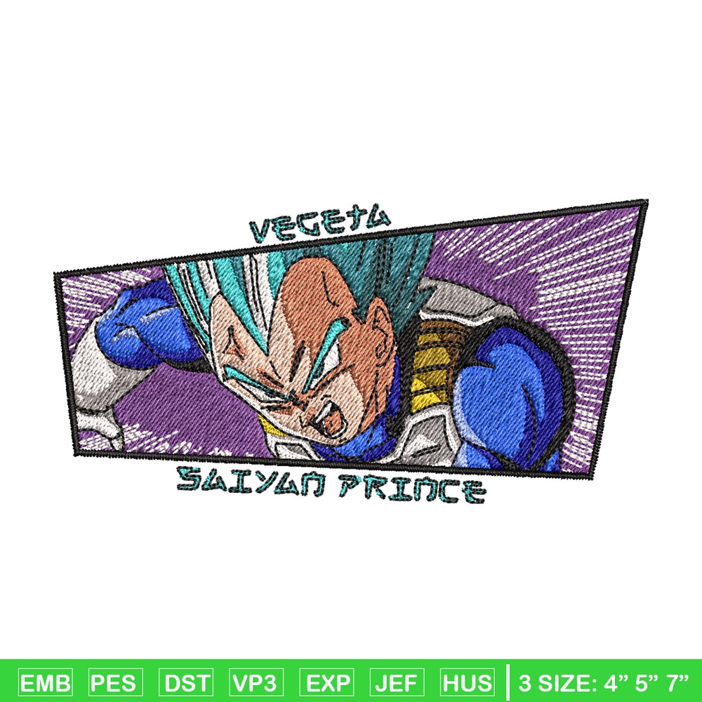 Vegeta blue embroidery design, Dragonball embroidery, Anime design, Embroidery shirt, Embroidery file, Digital download.jpg