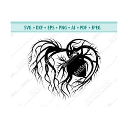 heart svg file, heart tree svg, tree roots svg, love tree svg, love svg, valentines day svg, heart silhouette, heart cut