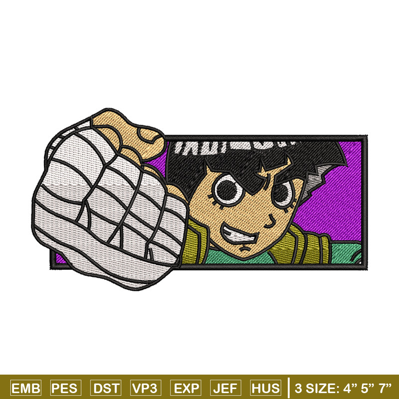 Rock lee embroidery design, Naruto embroidery, embroidery file, anime design, anime shirt, Digital download.jpg