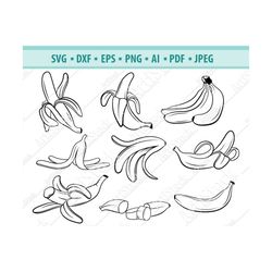 banana svg bundle, banana svg, banana clipart, banana cut files for silhouette, files for cricut, banana vector, svg, dx