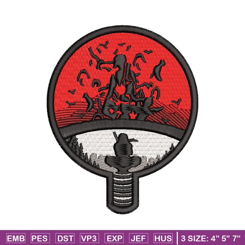 Uchiha logo embroidery design, Naruto embroidery, Anime design, Embroidery shirt, Embroidery file, Digital download.jpg