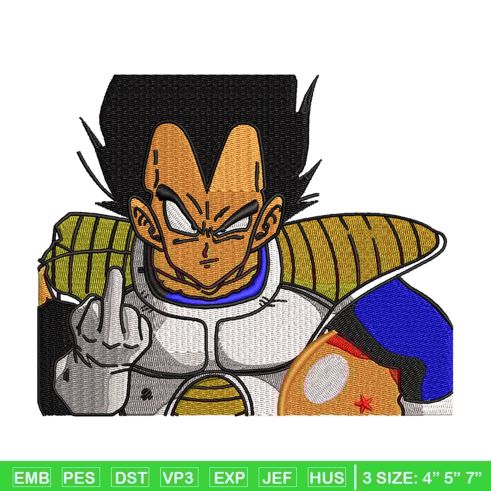 Vegeta saiyan embroidery design, Dragonball embroidery, Anime design, Embroidery shirt, Embroidery file, Digital download.jpg