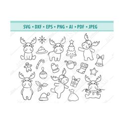 reindeer svg, christmas reindeer svg, holiday svg, deer cut files, christmas tree svg, reindeer silhouette, christmas el