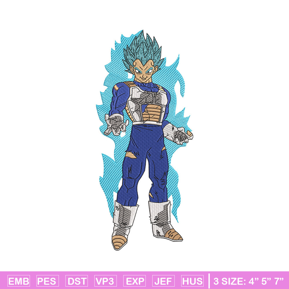 Vegeta blue embroidery design, Dragonball embroidery, Embroidery file, Embroidery shirt, Emb design, Digital download.jpg