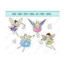fairy svg file, tooth fairy svg, tooth svg, flying fairy svg, baby tooth svg, fairy clipart, svg file for cricut, cut fi