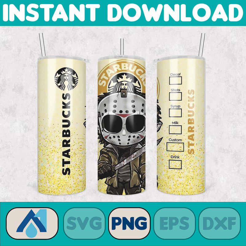 Horror Movies Characters Tumbler, Halloween Tumbler PNG, 20oz Skinny Tumbler, Scary Tumbler Wrap, Sublimation Designs (35).jpg