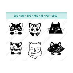 kitten svg, cute cats svg, kitty svg, animals svg, pets lover svg, svg file for cricut, pet silhouette, peeking kittens