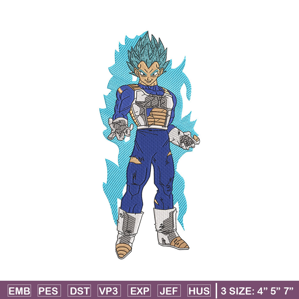 Vegeta blue embroidery design, Dragonball embroidery, Embroidery file, Embroidery shirt, Emb design, Digital download.jpg
