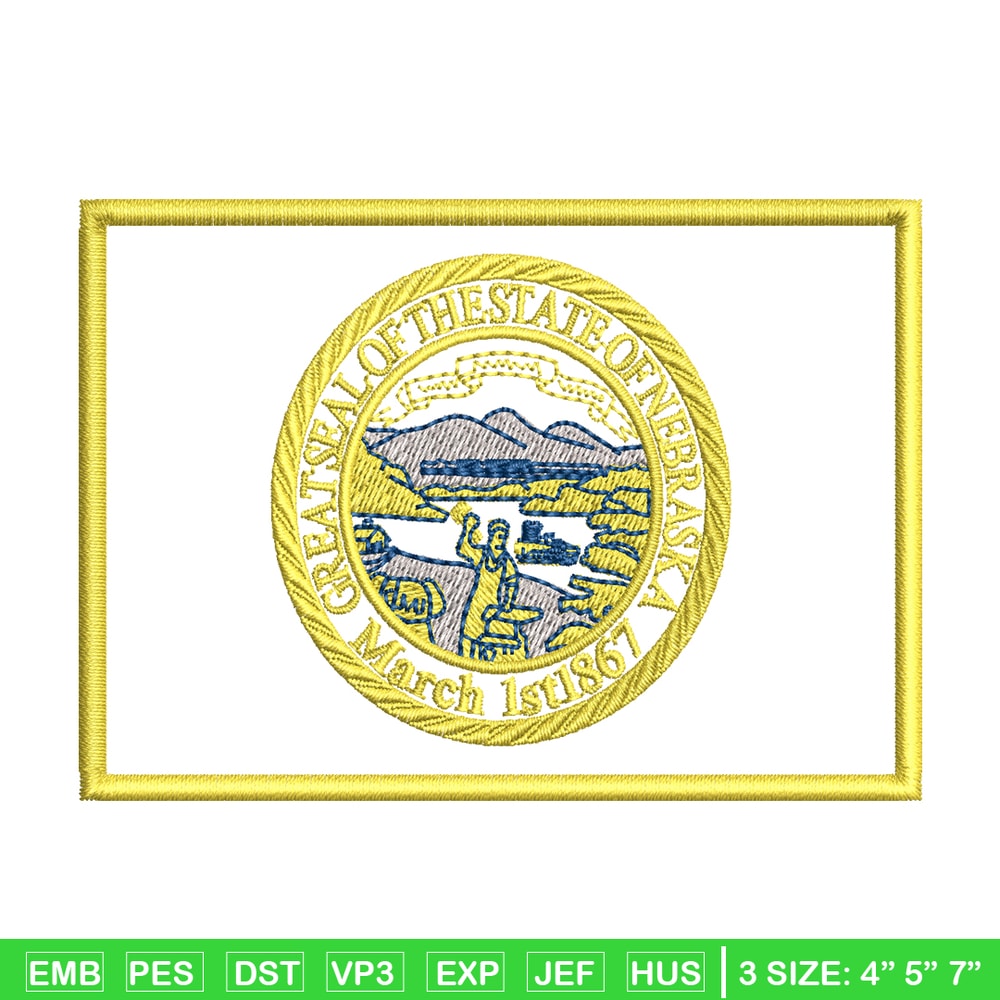 Seal Great Seal of the State of Nebraska Badge Logo embroidery design, logo embroidery, logo design, Instant download..jpg