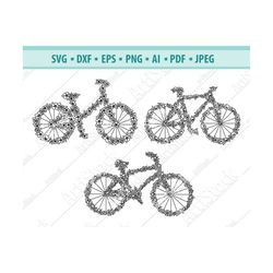 bicycle svg, floral bicycle svg, flower transport svg, bike svg, bicycle clipart, bicycle with flower svg, vector, eps,