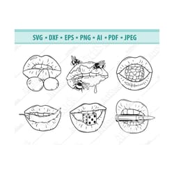 lips svg bundle, lips clipart, kiss svg, dripping lips svg, biting lips svg, lips sexy, lips svg, beauty svg, pepper lip