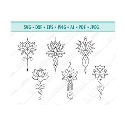 lotus svg file, lotus mandala svg, lotus flower svg, lotus silhouette, lotus clipart, flower svg, yoga sigh svg, namaste