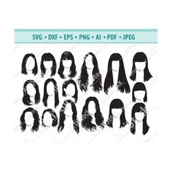 woman haircuts silhouettes svg - woman hairstyle - female haircuts - woman silhouettes - haircuts clip art - haircuts cu