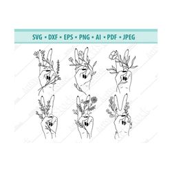 hand holding flowers svg, floral woman svg, holding bouquet svg, floral peace sign svg, flower svg, wedding bouquet svg,