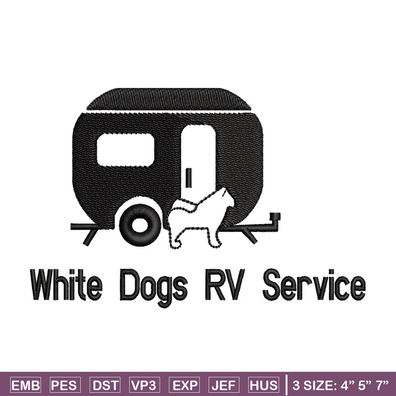 White dog rv service embroidery design, Logo embroidery, Embroidery file,Embroidery shirt, Emb design, Digital download.jpg