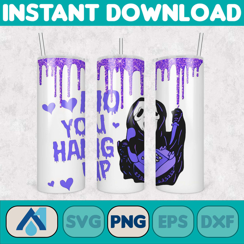 Horror Movies Characters Tumbler, Halloween Tumbler PNG, 20oz Skinny Tumbler, Scary Tumbler Wrap, Sublimation Designs (38).jpg