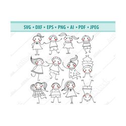 stick kids svg bundle, stick kids cut files, stick kids clipart, cut files for cricut silhouette,png, dxf, eps.stick chi