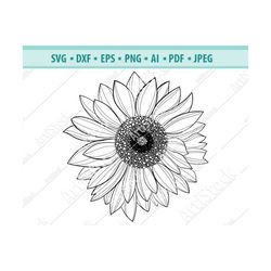 sunflower svg sunflower silhouette sunflower clipart sunflower shape svg flower silhouette sunflower outline svg for cri