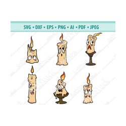 candle svg bundle, emotion candles svg, candles clipart, funny melting candle svg, wax candle svg, halloween svg, files