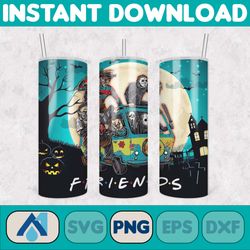 friends halloween , halloween tumbler png, 20oz skinny tumbler, scary tumbler wrap, sublimation designs