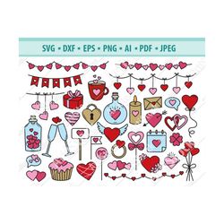 valentines day svg, love clipart svg, valentine elements svg, romantic icon svg, wedding svg, valentine doodle svg, love