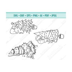 christmas cats svg, cat garland svg, xmas cat clipart, christmas tree svg, meowy christmas svg, holiday kitten svg, silh