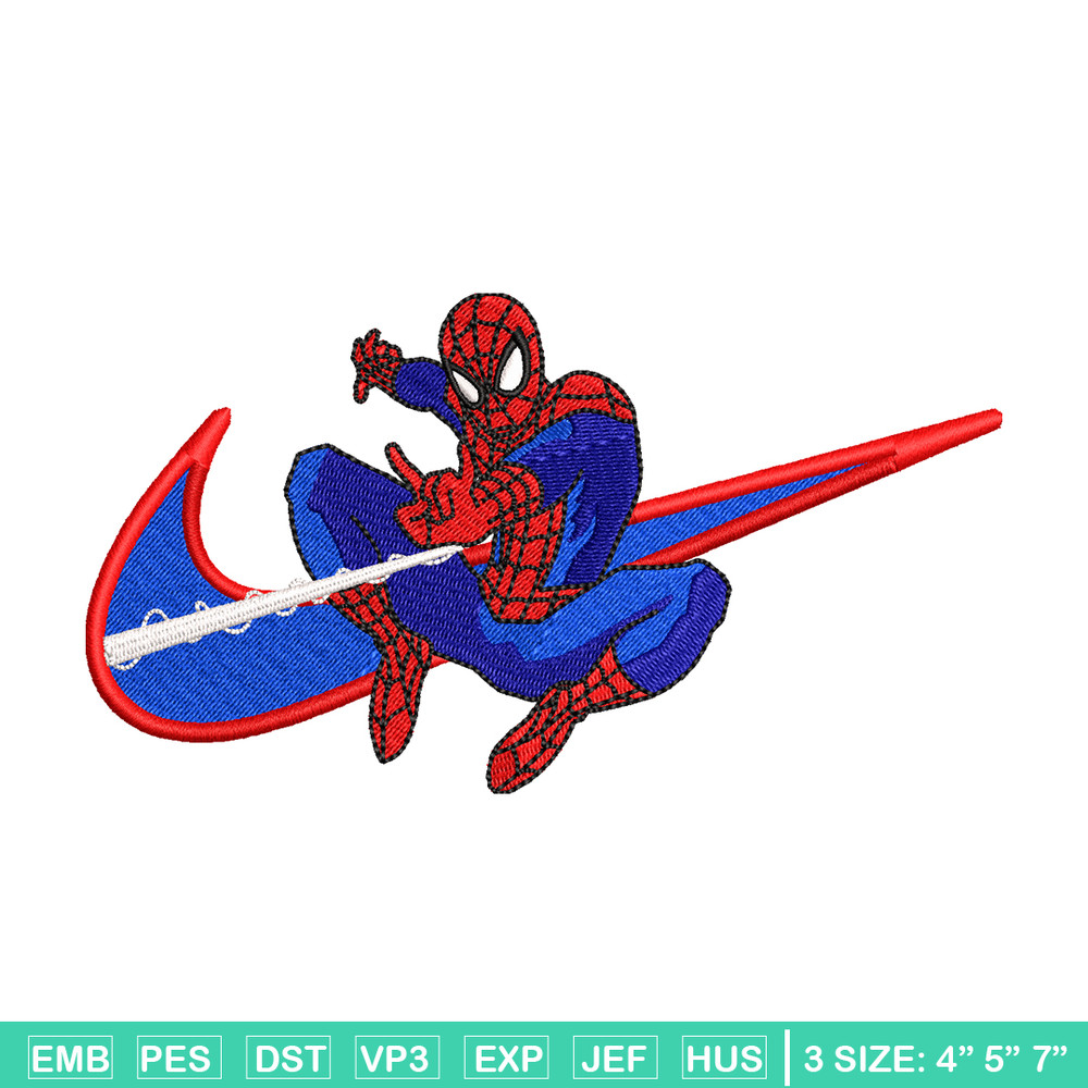 spaiderman Nike Logo embroidery design, spaiderman embroidery, Nike design, Logo shirt, digital download.jpg
