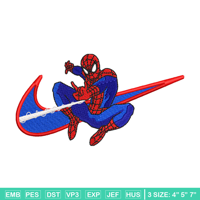 spaiderman Nike Logo embroidery design, spaiderman embroidery, Nike design, Logo shirt, digital download.jpg