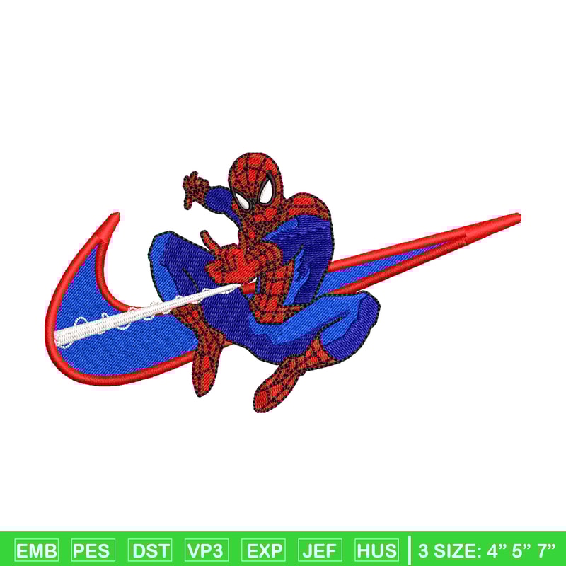 spaiderman Nike Logo embroidery design, spaiderman embroidery, Nike design, Logo shirt, digital download.jpg