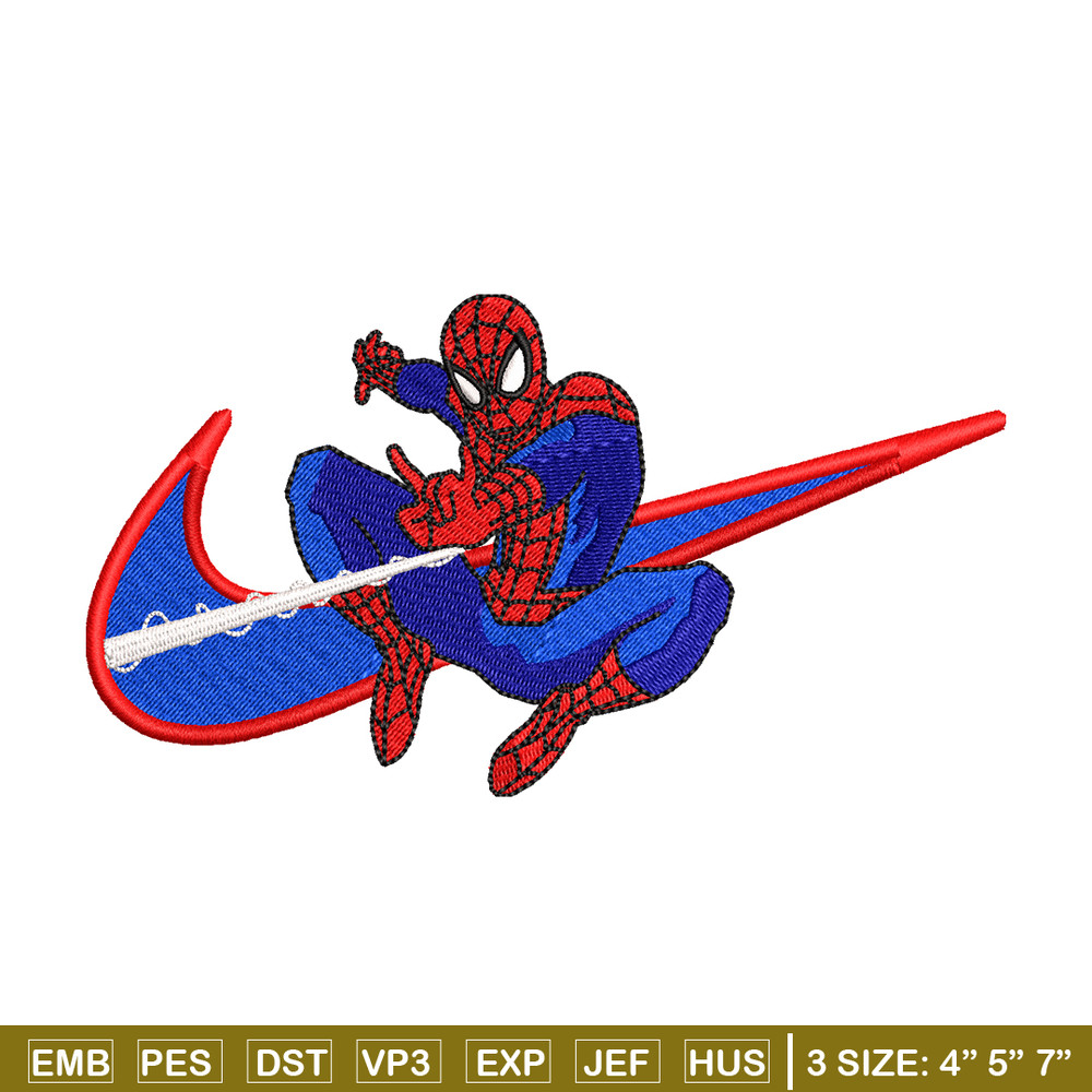 spaiderman Nike Logo embroidery design, spaiderman embroidery, Nike design, Logo shirt, digital download.jpg