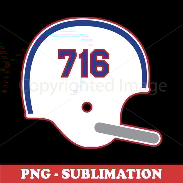 Buffalo Bills 716 Helmet - High-Quality Sublimation PNG Digital Download