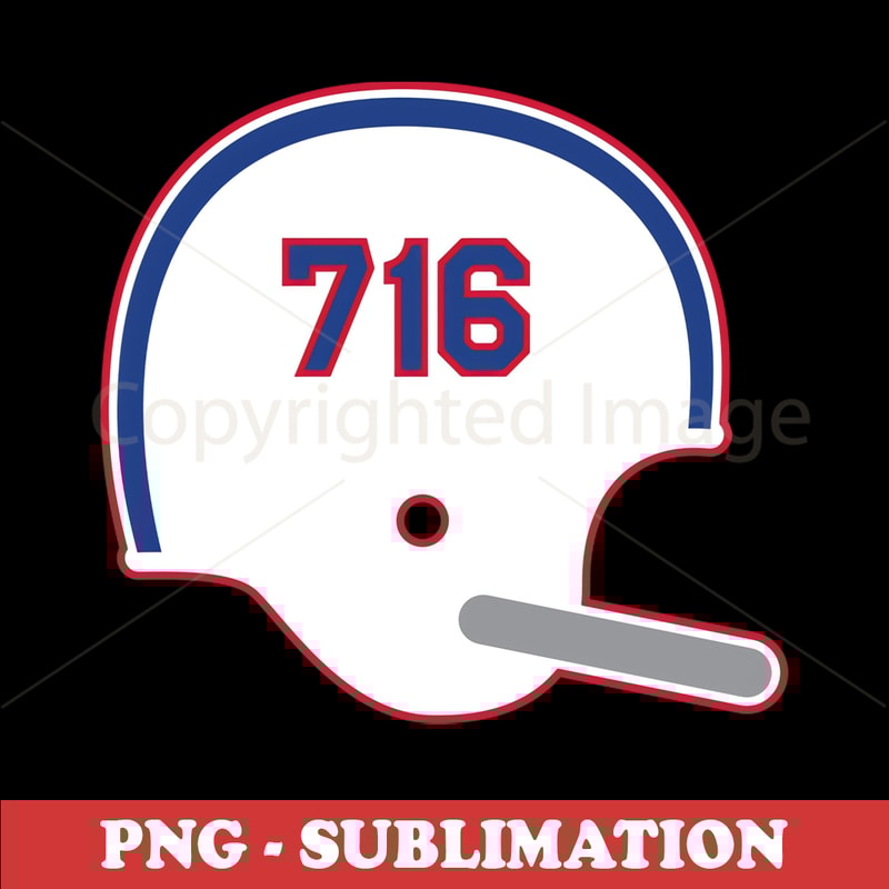 Buffalo Bills 716 Helmet - High-Quality Sublimation PNG Digital Download