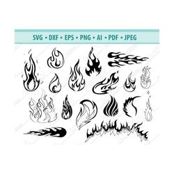 fire svg, flames svg, fire cricut, fire dxf, flames cutting file for cricut, fire silhouette, stylized fire png, flame p