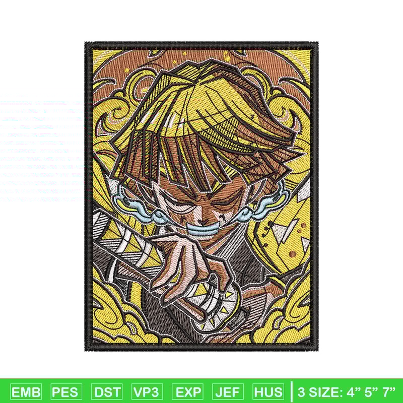 Zenitsu poster embroidery design, Zenitsu embroidery, Anime design, Embroidery shirt, Embroidery file, Digital download.jpg