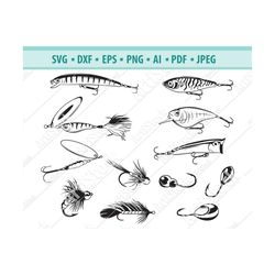 fishing bait svg, fishing svg, fishing clipart, fishing files for cricut, fishing cut files for silhouette, fishing lure