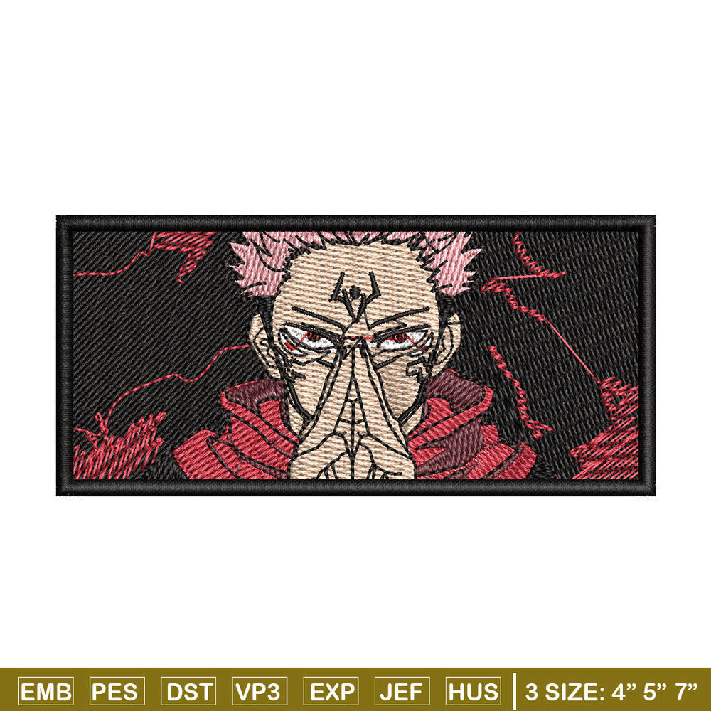 Sukuna embroidery design, Jujutsu kaisen embroidery, anime design, embroidery file, anime shirt, Digital download.jpg