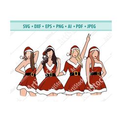 christmas best friends svg, besties clipart, best girlfriends svg, friends forever svg, best sisters svg, santa costume