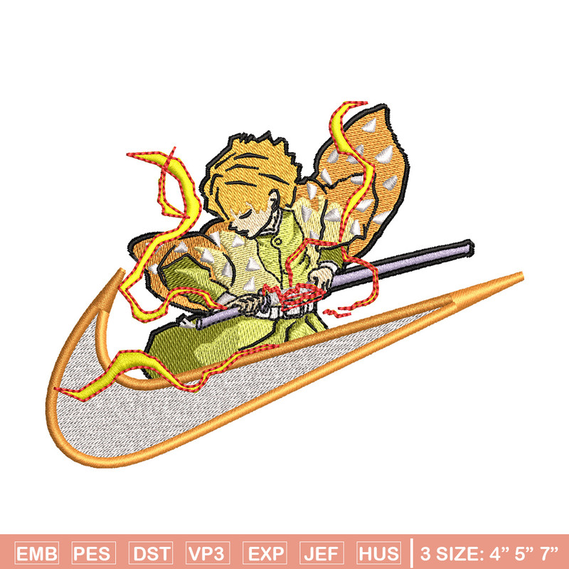 Zenitsu nike embroidery design, Demon slayer embroidery,Nike design, Embroidery shirt, Embroidery file, Digital download.jpg