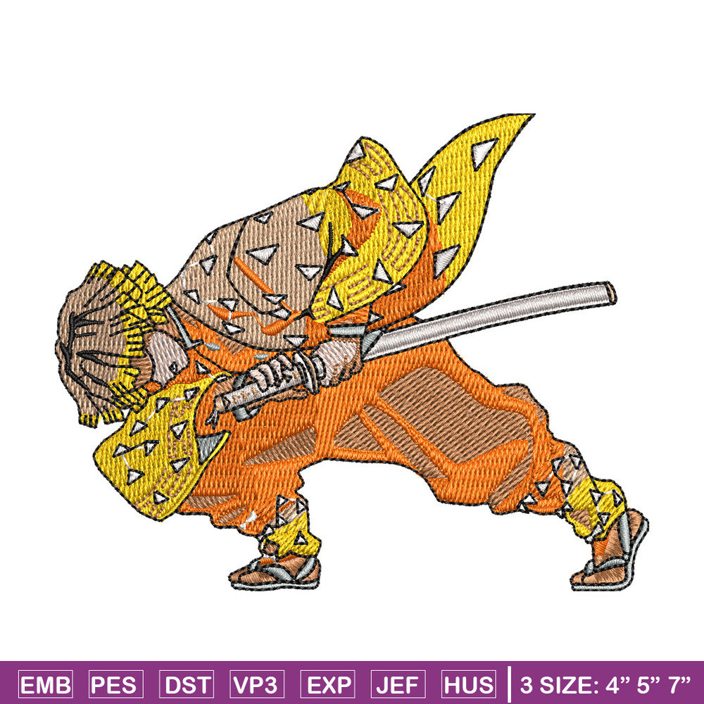 Zenitsu attack embroidery design, Zenitsu embroidery,Anime design, Embroidery shirt, Embroidery file, Digital download.jpg