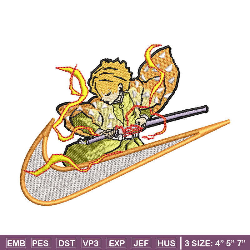 Zenitsu nike embroidery design, Demon slayer embroidery,Nike design, Embroidery shirt, Embroidery file, Digital download.jpg