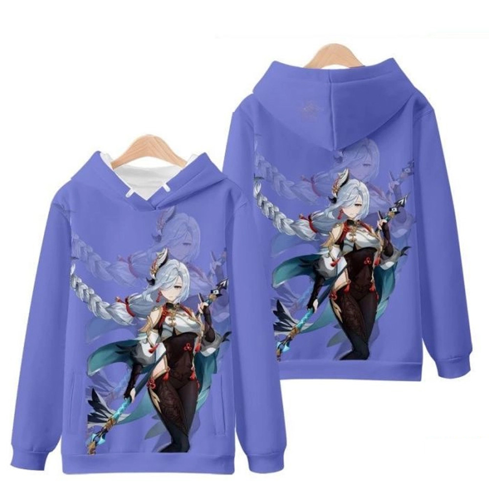 Shenhe Genshin Impact All Over Print 3D Hoodie Zip Hoodie, Shenhe Genshin Impact Hoodie 3D Zip Hoodie Fleece Hoodie