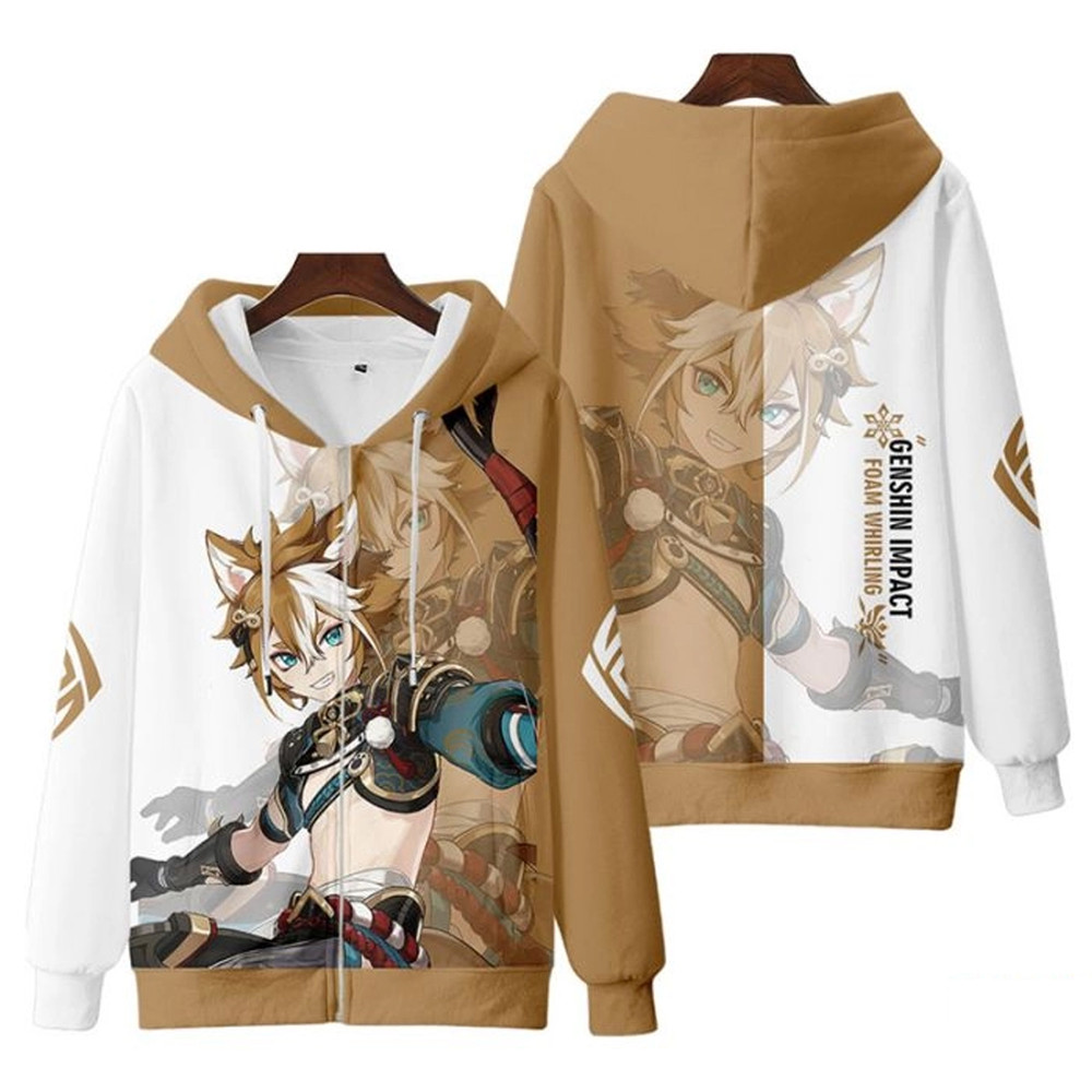 Gorou Genshin Impact All Over Print 3D Hoodie Zip Hoodie, Gorou Genshin Impact Hoodie 3D Zip Hoodie Fleece Hoodie