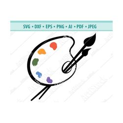 artist paint palette svg, paint, brush, artist, palette, vinyl and craft cutting, paint brush svg, svg files for cricut,