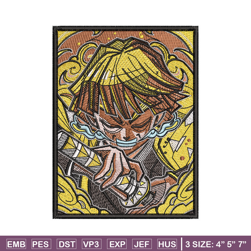 Zenitsu poster embroidery design, Zenitsu embroidery, Anime design, Embroidery shirt, Embroidery file, Digital download.jpg