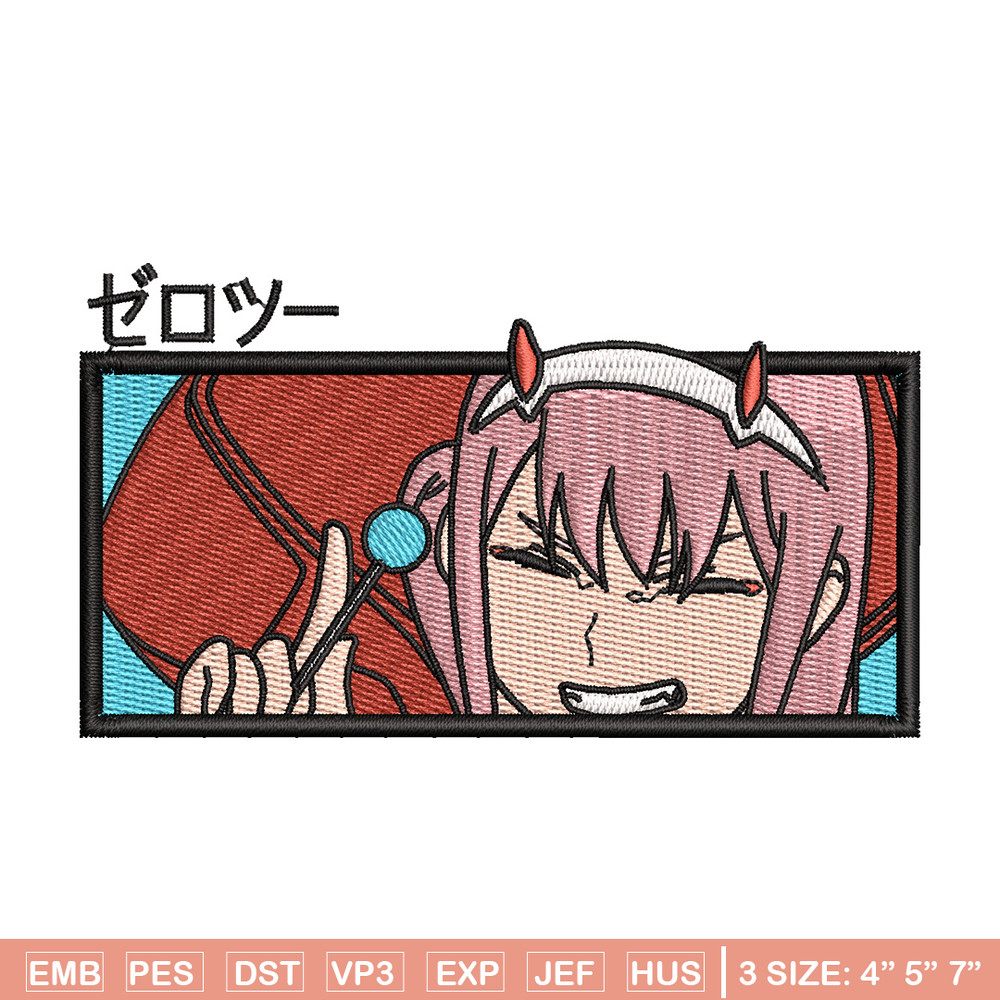 Zero two box embroidery design, Zero two embroidery, Anime design, Embroidery shirt, Embroidery file, Digital download.jpg