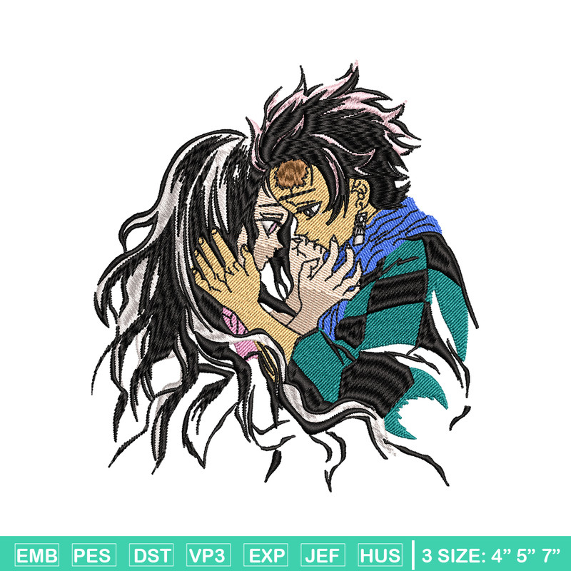 Tanjiro and Nezuko kamado embroidery design, Kimetsu no Yaiba embroidery, anime design, anime shirt, Digital download.jpg