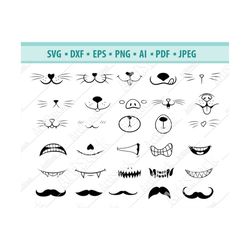 cute face svg file, face mask svg, funny pets mouth svg, emoji svg, emoticon face svg, face clipart, mustache svg, smili